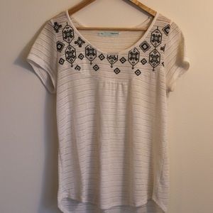 White blouse w/ black embroidery
